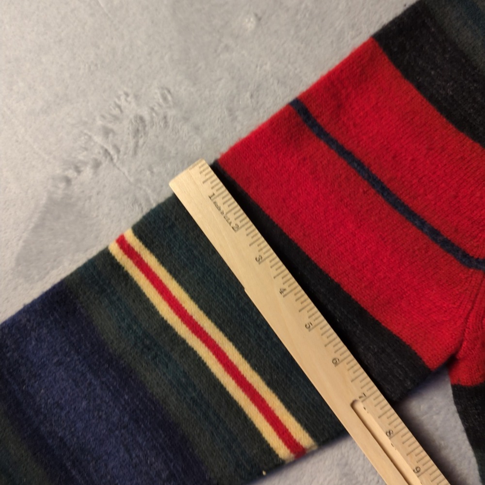Vintage 90s Lauren Ralph Lauren Sweater Mens XL Red Green Striped Lambswool - Picture 10 of 11